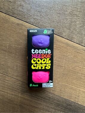 NeeDoh Teenie Cool Cats 3-Pack - Purple, Pink & Orange